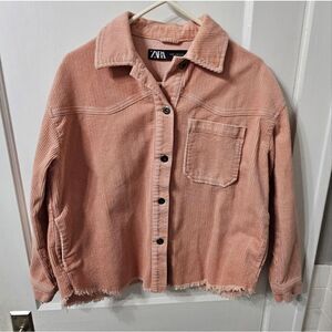 Zara oversized corduroy button-down shirt jacket sz xs, excellent condition